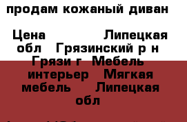 продам кожаный диван › Цена ­ 30 000 - Липецкая обл., Грязинский р-н, Грязи г. Мебель, интерьер » Мягкая мебель   . Липецкая обл.